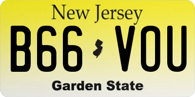 NJ license plate B66VOU