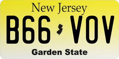 NJ license plate B66VOV