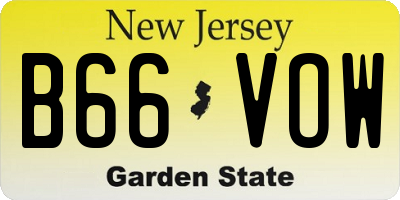NJ license plate B66VOW
