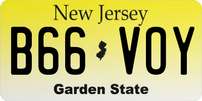 NJ license plate B66VOY