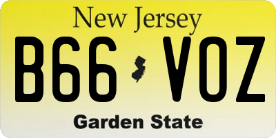 NJ license plate B66VOZ