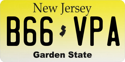 NJ license plate B66VPA