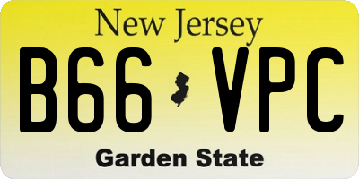 NJ license plate B66VPC