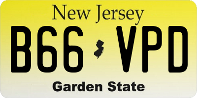NJ license plate B66VPD