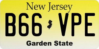 NJ license plate B66VPE