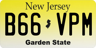 NJ license plate B66VPM