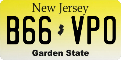 NJ license plate B66VPO