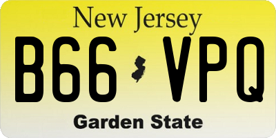 NJ license plate B66VPQ
