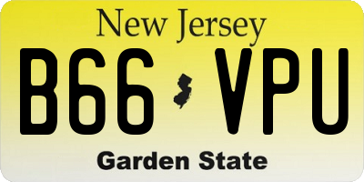 NJ license plate B66VPU
