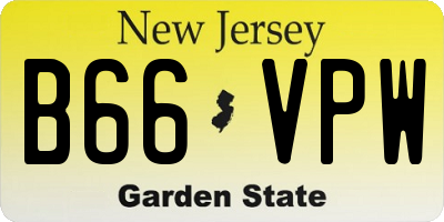 NJ license plate B66VPW