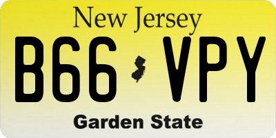 NJ license plate B66VPY