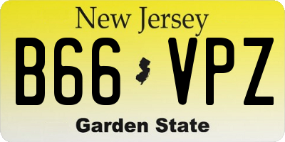 NJ license plate B66VPZ