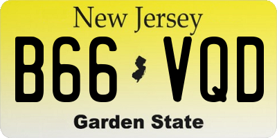 NJ license plate B66VQD
