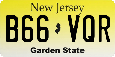 NJ license plate B66VQR