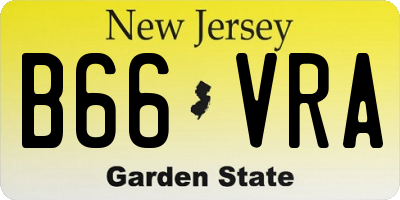 NJ license plate B66VRA