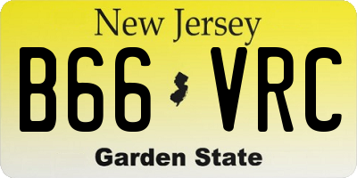 NJ license plate B66VRC