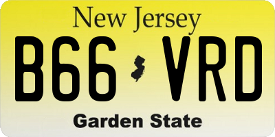 NJ license plate B66VRD