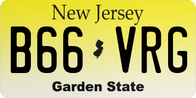 NJ license plate B66VRG