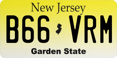 NJ license plate B66VRM