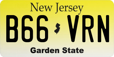 NJ license plate B66VRN