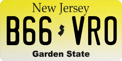 NJ license plate B66VRO