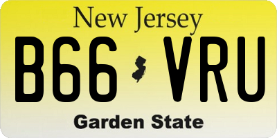 NJ license plate B66VRU