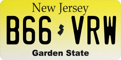 NJ license plate B66VRW