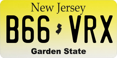 NJ license plate B66VRX