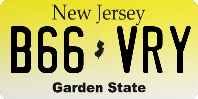 NJ license plate B66VRY