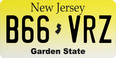 NJ license plate B66VRZ