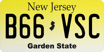 NJ license plate B66VSC