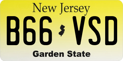 NJ license plate B66VSD