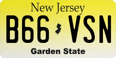 NJ license plate B66VSN