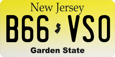NJ license plate B66VSO