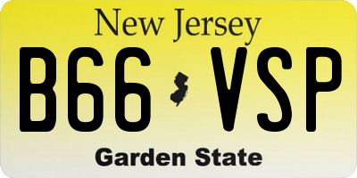 NJ license plate B66VSP