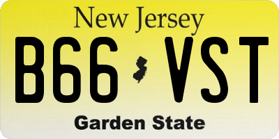 NJ license plate B66VST