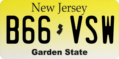 NJ license plate B66VSW
