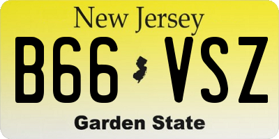 NJ license plate B66VSZ