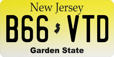 NJ license plate B66VTD
