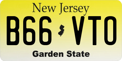 NJ license plate B66VTO
