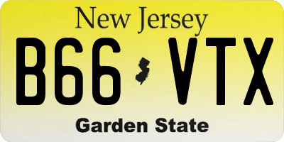 NJ license plate B66VTX