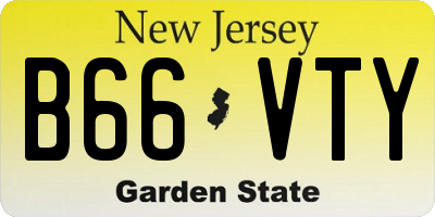NJ license plate B66VTY