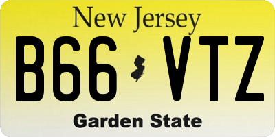 NJ license plate B66VTZ