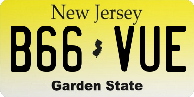 NJ license plate B66VUE