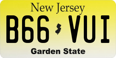 NJ license plate B66VUI
