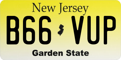NJ license plate B66VUP