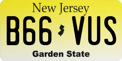 NJ license plate B66VUS