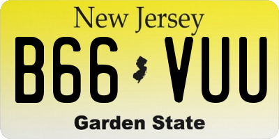 NJ license plate B66VUU