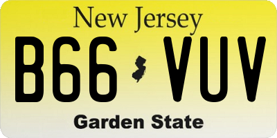 NJ license plate B66VUV