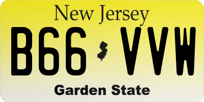 NJ license plate B66VVW